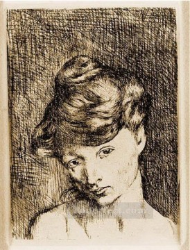 パブロ・ピカソ Painting - 女性の頭 マドレーヌ 1905年 パブロ・ピカソ